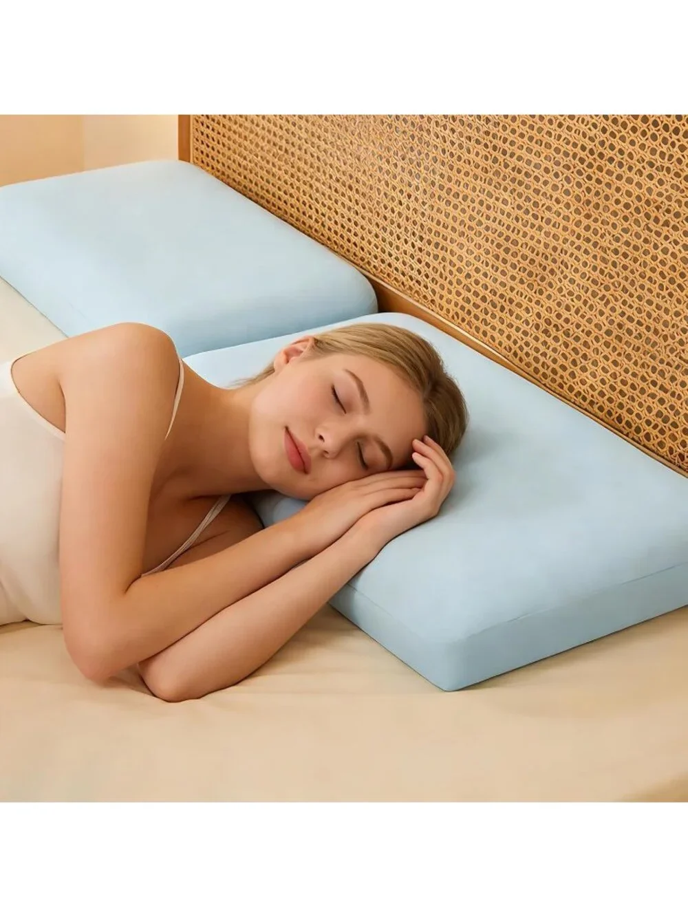 〽️King Size Memory Foam Cooling Pillow 2 Pack Slow Rebound Pillow Washable Cover